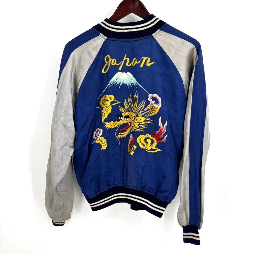 Vintage Sukajan Souvenir Reversible Jacket Dragons size Medium 50s 60s Japan